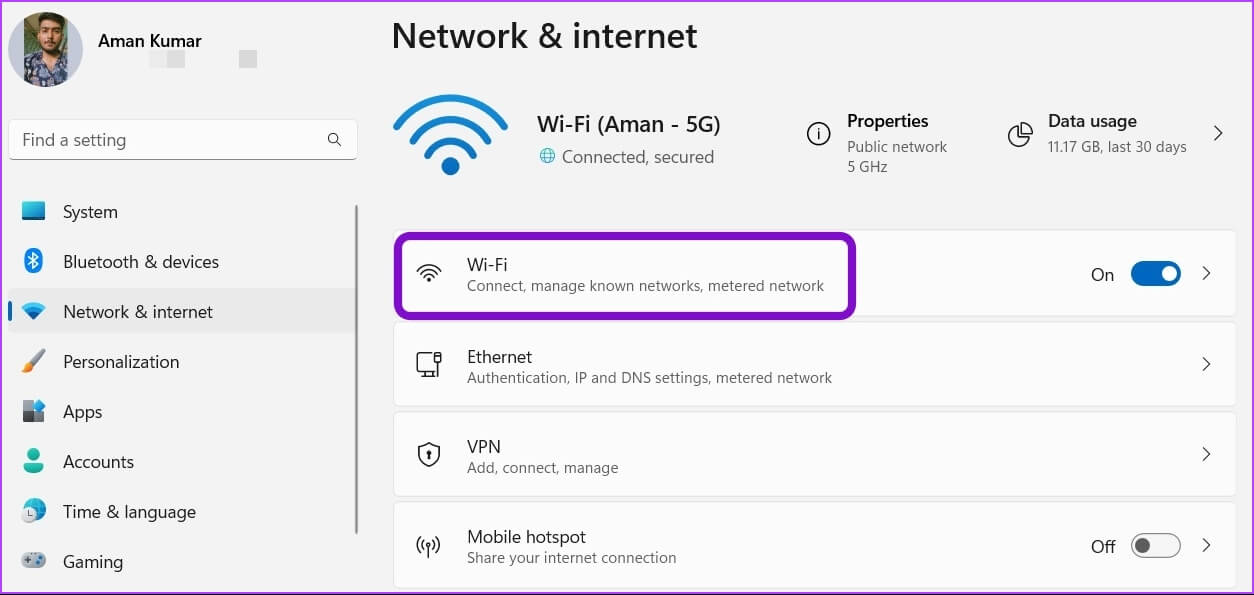 Wi-Fi-option كيفية إصلاح عدم تثبيت الميزات الاختيارية على Windows 11