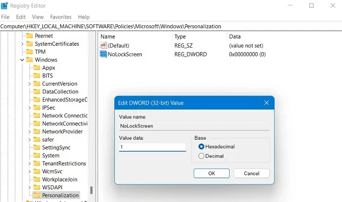 Windows-Registry-Hacks-Personalization-NoLockScreen-New-Value-View.jpg 16 إختراق لسجل Windows مفيد لتحسين تجربتك