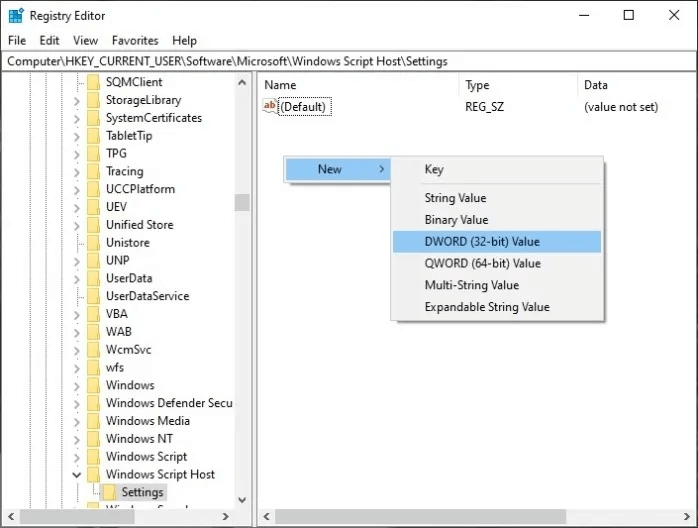 Windows-script-host-registry-settings-create-enabled-1.jpg كيفية إصلاح خطأ Windows Script Host
