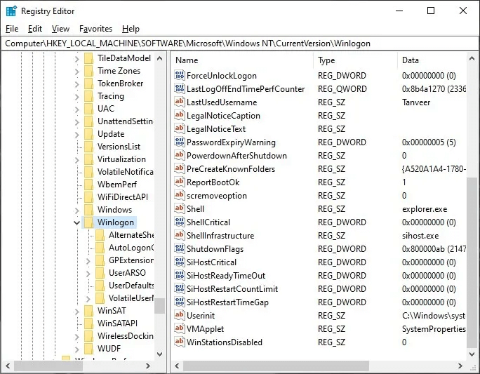 Windows-script-host-registry-userinit.jpg كيفية إصلاح خطأ Windows Script Host