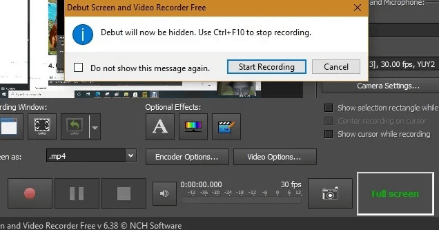 Windows10-Screen-Recorder-Debut-Recording.jpg كيفية تسجيل الشاشة في Windows 10