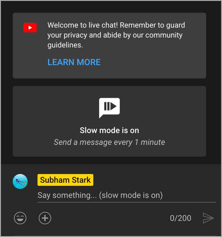 YouTube-Live-Chat-Slow-Mode-Enabled-on-Web كيفية تمكين الوضع البطيء على الدردشة المباشرة على YouTube