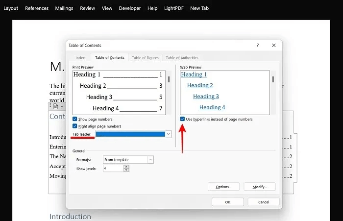 add-toc-word-pc-customizations.jpg كيفية إضافة جدول محتويات في Microsoft Word