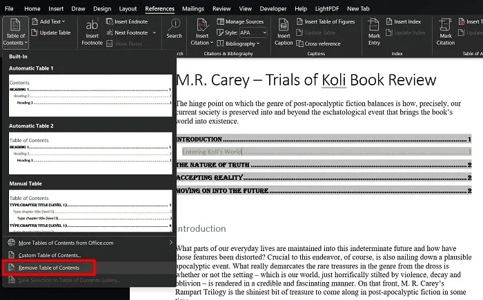 add-toc-word-pc-remove-all.jpg كيفية إضافة جدول محتويات في Microsoft Word