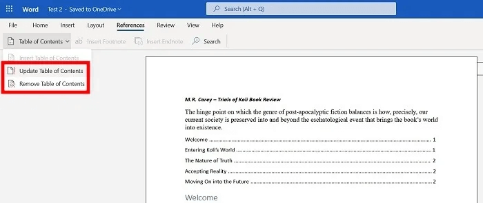 كيفية إضافة جدول محتويات في Microsoft Word - %categories