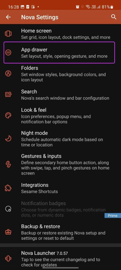app-drawer-in-nova-change-app-drawer-on-samsung-galaxy-phone أفضل 3 طرق لتغيير درج التطبيقات على هواتف Samsung Galaxy