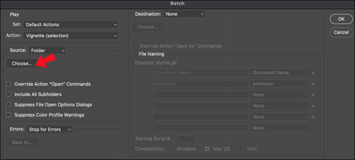batch-4 كيفية تغيير حجم الملفات دفعة واحدة في برنامج Photoshop