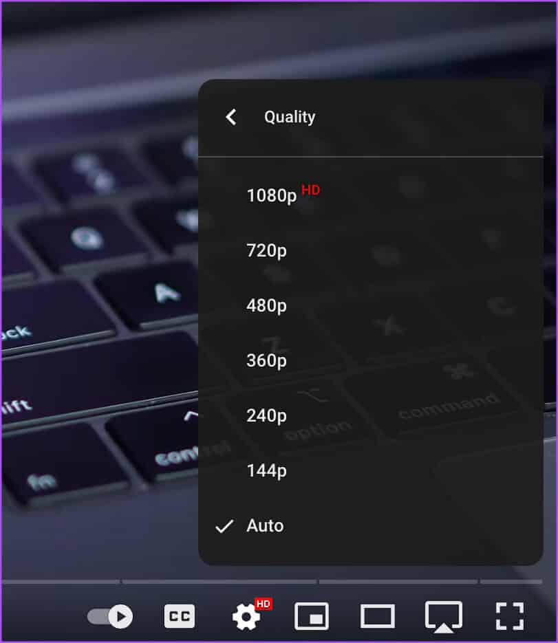 change-streaming-quality-youtube أفضل 7 إصلاحات لعدم تشغيل مقاطع فيديو YouTube على نظام Mac