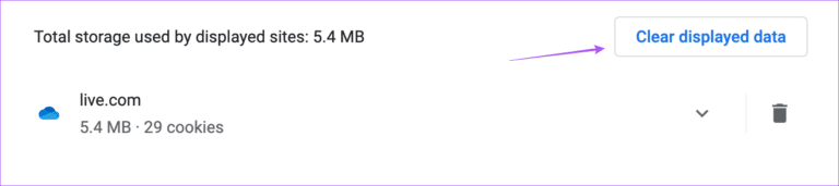 clear-displayed-data-onedrive-chrome-768x171-1 أفضل 7 إصلاحات لعدم تحميل Microsoft OneDrive في المتصفح على Windows 11