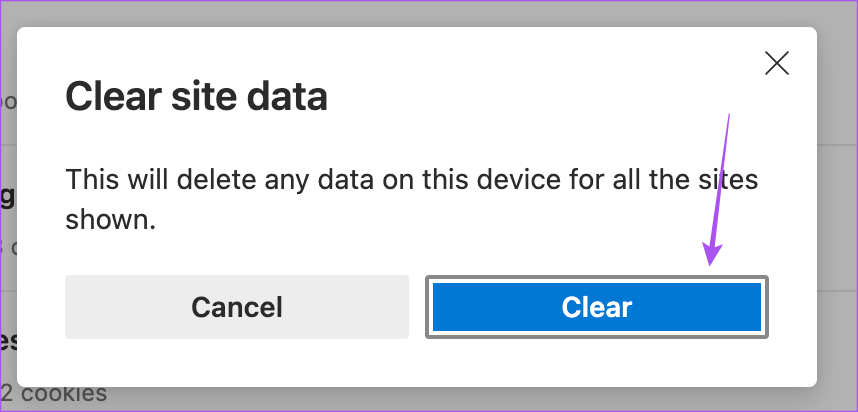 clear-site-data-edge-mac أفضل 7 إصلاحات لعدم تشغيل مقاطع فيديو YouTube على نظام Mac