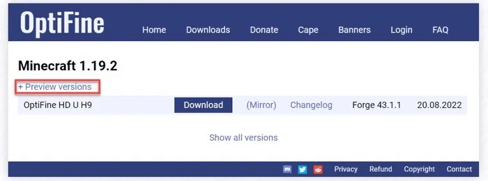 click-on-preview-options.jpg كيفية تنزيل وتثبيت OptiFine لـ Minecraft