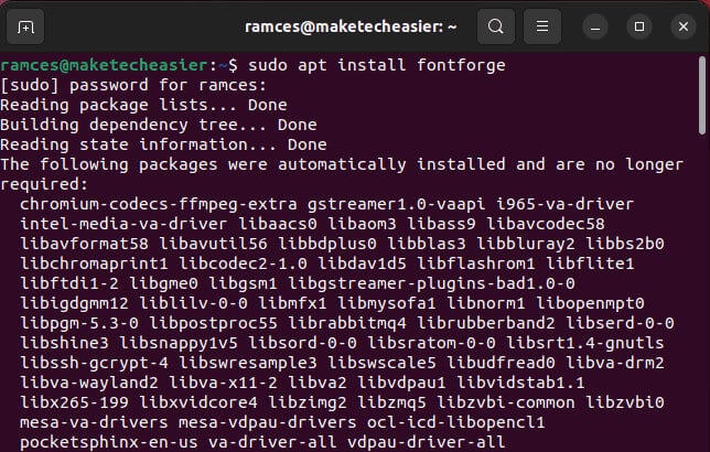 convert-fonts-ubuntu-02-installing-fontforge كيفية تحويل الخطوط إلى تنسيق ttf. في Ubuntu