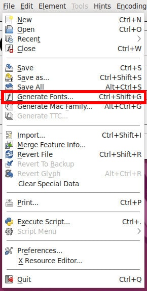convert-fonts-ubuntu-07-generate-new-fonts كيفية تحويل الخطوط إلى تنسيق ttf. في Ubuntu