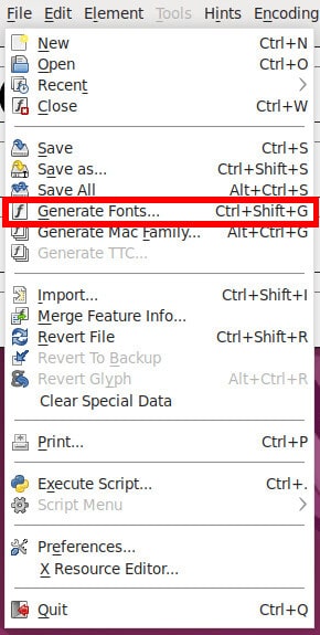 كيفية تحويل الخطوط إلى تنسيق ttf. في Ubuntu - %categories