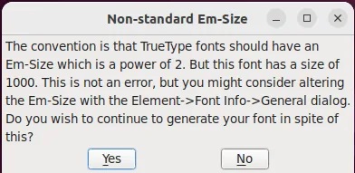 convert-fonts-ubuntu-10-font-conversion-warning كيفية تحويل الخطوط إلى تنسيق ttf. في Ubuntu