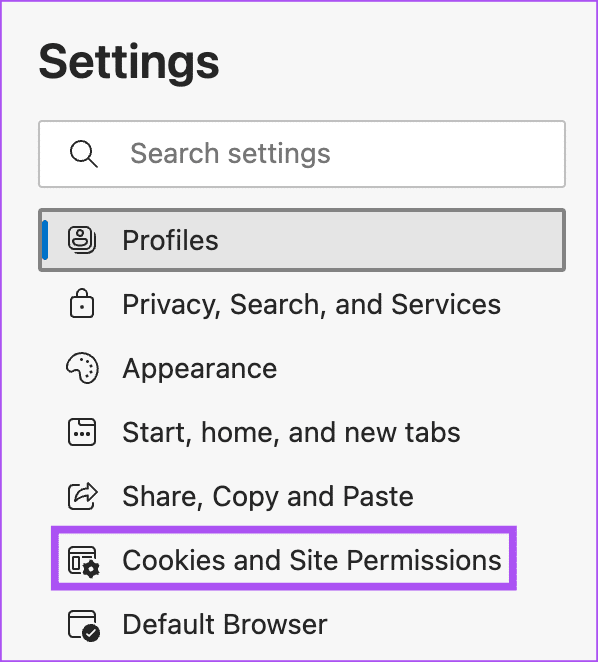 cookies-and-site-permissions-edge-mac-1 أفضل 7 إصلاحات لعدم تحميل Microsoft OneDrive في المتصفح على Windows 11