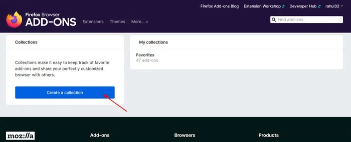 create-a-collection-addon-website.jpg-1 كيفية تثبيت أي وظيفة إضافية في Firefox لنظام Android