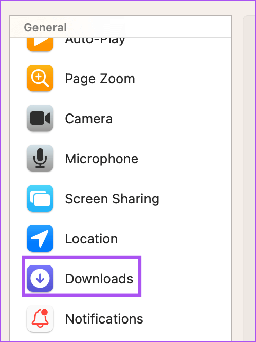 downloads-website-settings-safari-mac أفضل 9 إصلاحات لعدم تنزيل الملفات Safari على نظام Mac