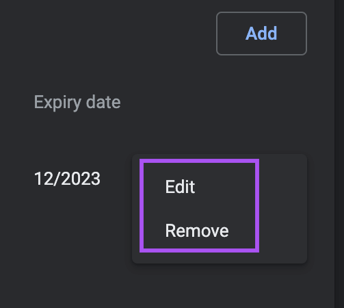 edit-or-remove-payment-method-chrome كيفية إضافة طريقة دفع في Google Chrome على سطح المكتب والجوال