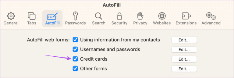 enable-credit-cards-safari-autofill-mac-768x256-1 كيفية إضافة بطاقة ائتمان في Safari على iPhone و iPad و Mac