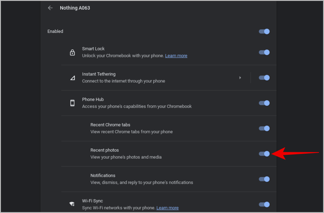 enabling-recent-photos-on-ChromeOS 8 ميزات فريدة لتكامل نظام التشغيل ChromeOS ونظام Android