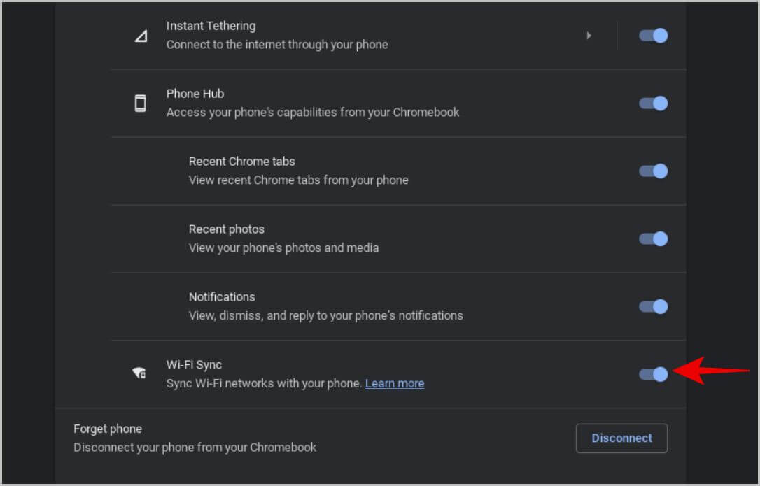 enabling-wi-fi-sync-on-Chromebook 8 ميزات فريدة لتكامل نظام التشغيل ChromeOS ونظام Android