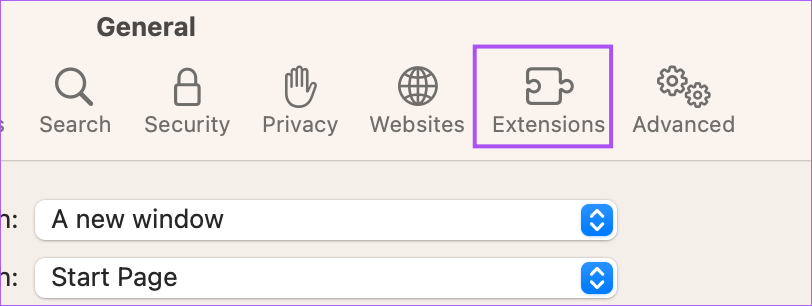 extensions-safari-settings-mac أفضل 9 إصلاحات لعدم تنزيل الملفات Safari على نظام Mac