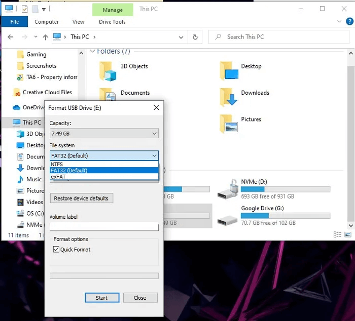 format-fat32-windows-file-system.jpg كيفية تهيئة محرك أقراص بتنسيق FAT32 في Windows