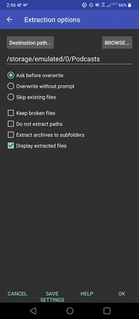 how-to-compress-and-extract-files-on-android-rar-extract.png كيفية ضغط واستخراج الملفات على Android باستخدام ZArchiver