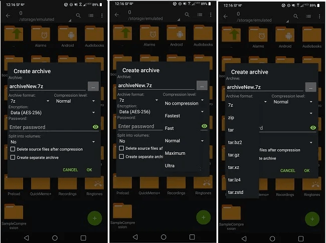 how-to-compress-and-extract-files-on-android-using-zarchiver-options.jpg كيفية ضغط واستخراج الملفات على Android باستخدام ZArchiver