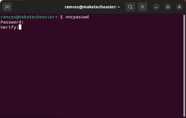 install-vnc-server-ubuntu-05-create-user-password.png كيفية إعداد خادم VNC في Ubuntu