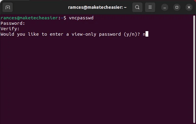 install-vnc-server-ubuntu-06-create-guest-password.png كيفية إعداد خادم VNC في Ubuntu