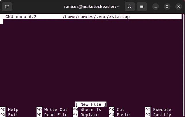 install-vnc-server-ubuntu-10-blank-xstartup-file.png كيفية إعداد خادم VNC في Ubuntu