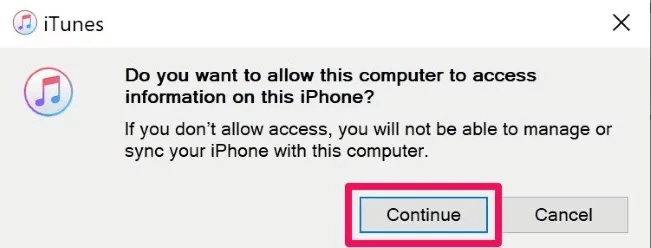 itunes-access-pop-up-1.jpg عمل نسخة احتياطية لجهاز iPhone على Windows