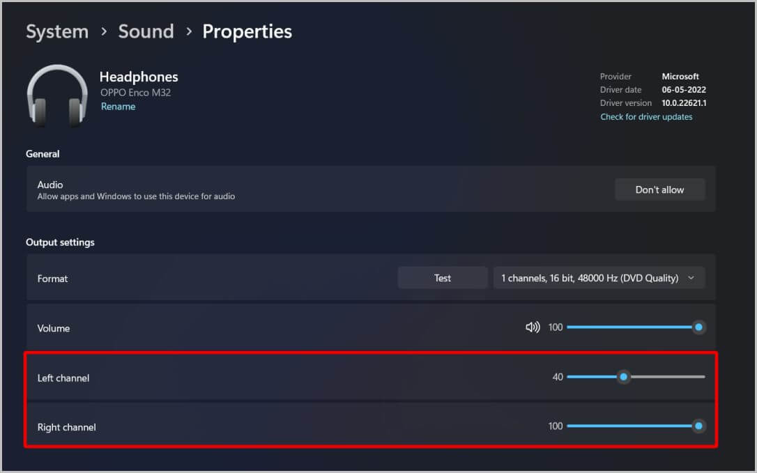 left-and-right-channels-on-Windows-Settings كيفية ضبط قنوات الصوت اليمنى واليسرى على Windows 11 و 10