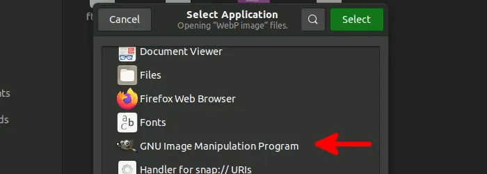 linuxwebp-opengimp.png كيفية عرض صور WebP على Linux