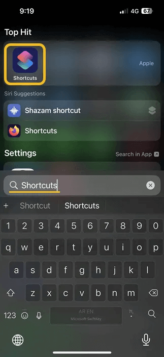 navigating-to-the-Shortcuts-app.png كيف تجعل iPhone يخطرك عندما تكون البطارية عند 80٪