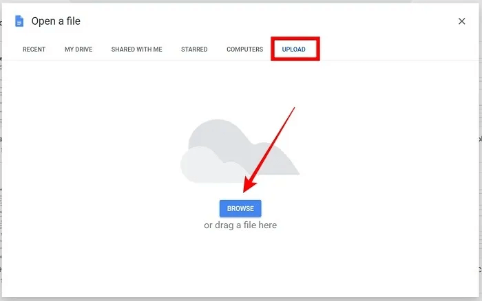 open-docx-no-word-google-docs-upload.jpg كيفية فتح ملف DOCX بدون Microsoft Office
