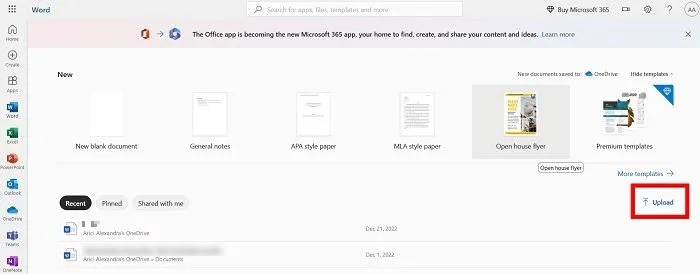 open-docx-no-word-upload-directly.jpg كيفية فتح ملف DOCX بدون Microsoft Office