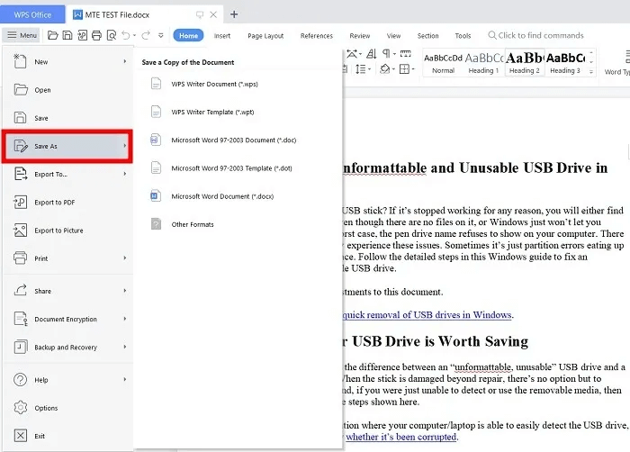 open-docx-no-word-wps-save-file-options.jpg كيفية فتح ملف DOCX بدون Microsoft Office