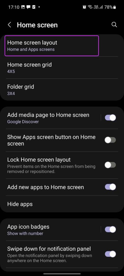 open-home-screen-layout-change-app-drawer-on-samsung-galaxy-phone أفضل 3 طرق لتغيير درج التطبيقات على هواتف Samsung Galaxy