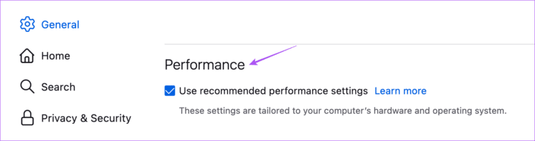performance-general-firefox-mac-768x203-1 أفضل 7 إصلاحات لعدم تشغيل مقاطع فيديو YouTube على نظام Mac
