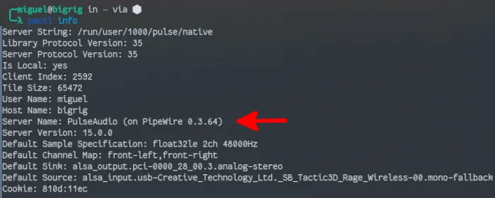 pipewire-servercheck.png كيفية تثبيت وتكوين PipeWire في Linux