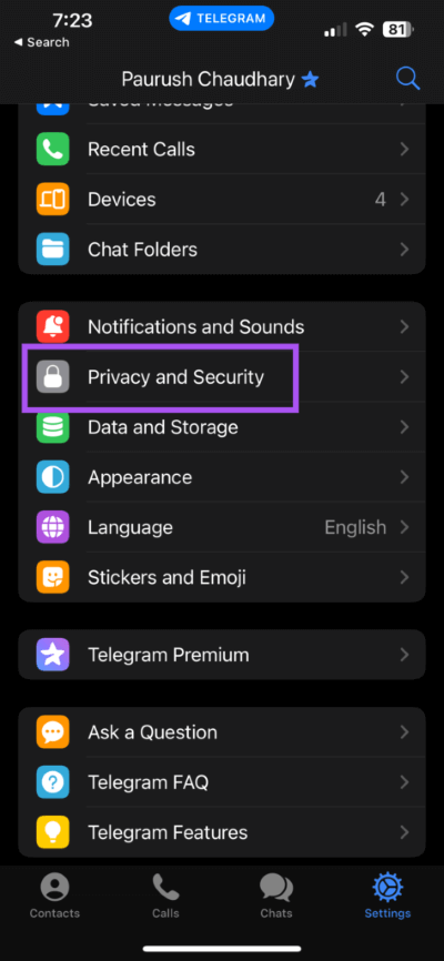 privacy-and-security-telegram-settings-iphone-473x1024-1 كيفية إخفاء صورة ملف تعريف من سطح مكتب وجوال لجهات اتصال محددة على Telegram