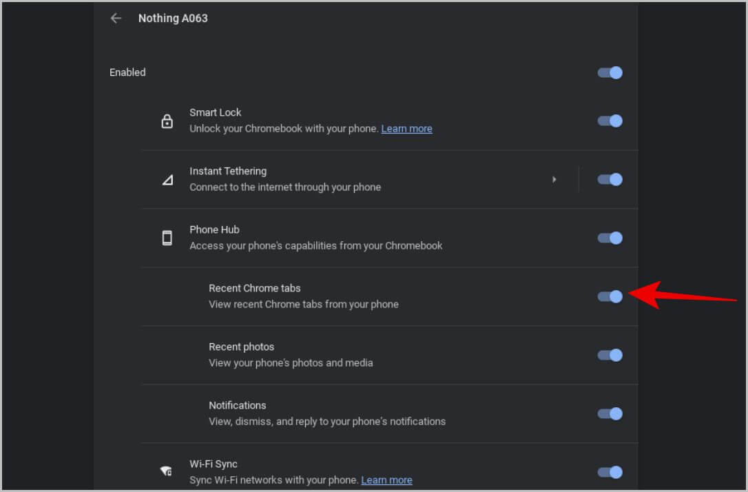 recent-chrome-tabs-on-Chromebooks 8 ميزات فريدة لتكامل نظام التشغيل ChromeOS ونظام Android