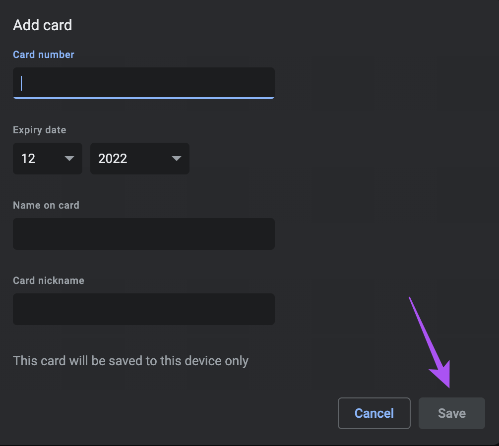 save-payment-method-auto-fill-chrome كيفية إضافة طريقة دفع في Google Chrome على سطح المكتب والجوال