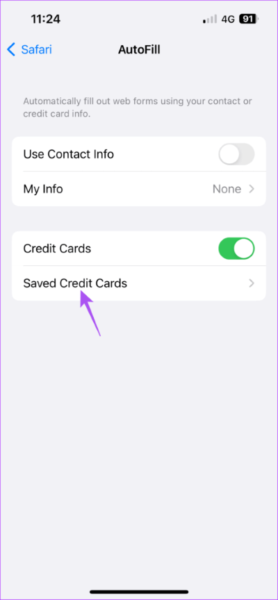 saved-credit-cards-safari-settings-iphone-474x1024-1 كيفية إضافة بطاقة ائتمان في Safari على iPhone و iPad و Mac
