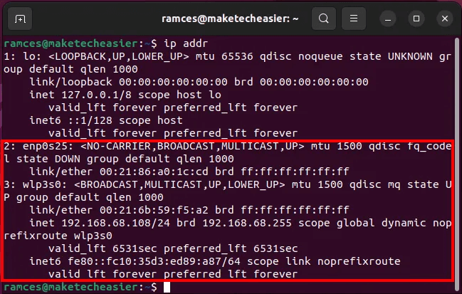 scp-transfer-linux-04-check-ip-address.png كيفية نقل الملفات بأمان في Linux باستخدام SCP