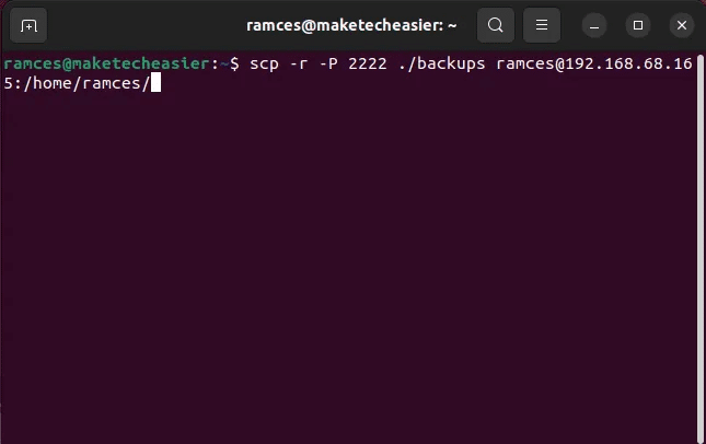 scp-transfer-linux-18-using-custom-port.png كيفية نقل الملفات بأمان في Linux باستخدام SCP