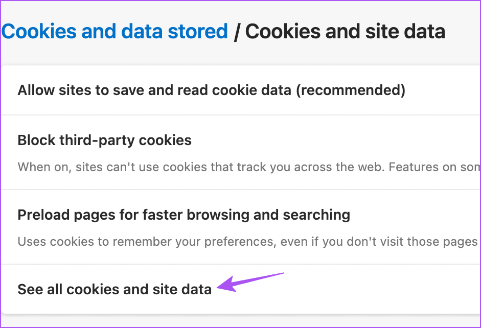 see-all-cookies-and-site-data-edge-mac-1 أفضل 7 إصلاحات لعدم تحميل Microsoft OneDrive في المتصفح على Windows 11